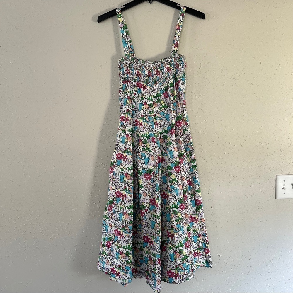 S/W/F Lush Dress Colorful Floral Midi Dress Spring Wedding Guest Formal Large - Picture 5 of 10